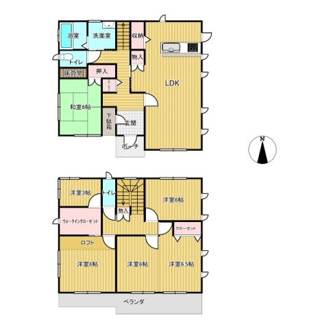 桜川市富谷中古戸建【住友林業】の間取り