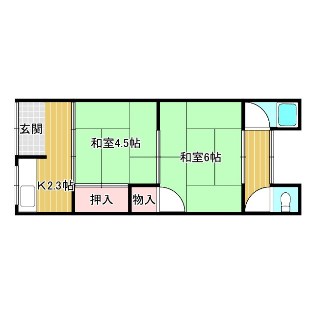 井道貸家の間取り