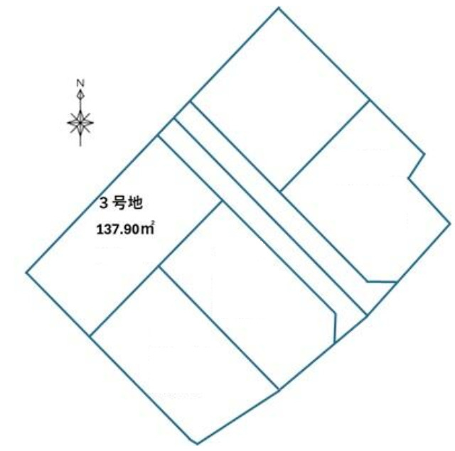 加古川市加古川町美乃利　土地　3号地の土地図|3号地　敷地約41.7坪です。