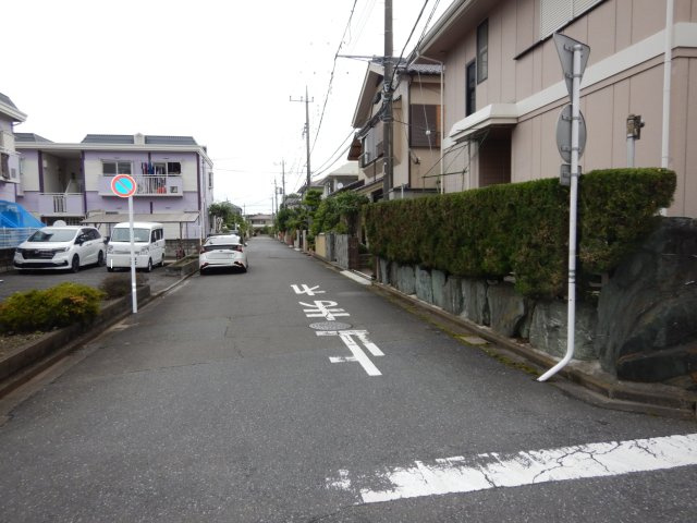 鶴ヶ島市松ヶ丘中古戸建の前面道路含む現地写真