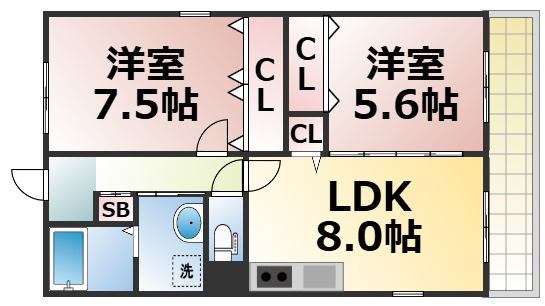 【間取り】 | エレガンス川上　仲介手数料無料