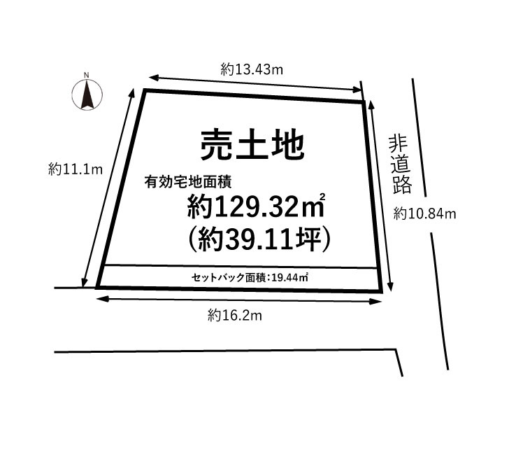 ◆南向きにつき陽当たり良好◆建築条件無し売土地◆伏見区久我石原町の土地図