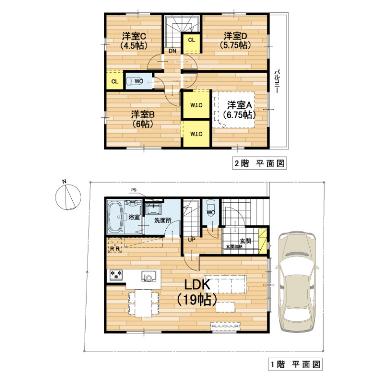 大津市一里山6丁目1期　新築戸建の間取り