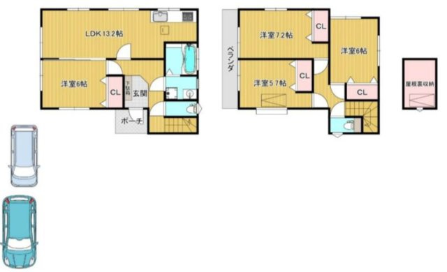 中古戸建　柏市篠籠田の間取り