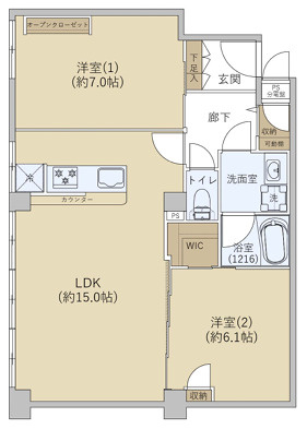 玉柳・テシコ六番町ビルの間取り