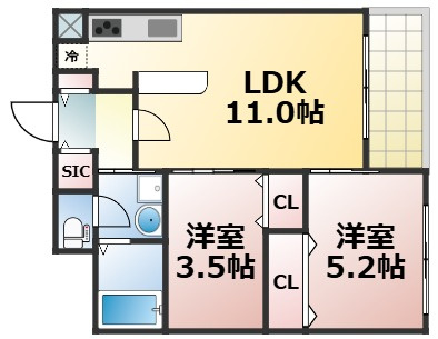 【間取り】 | サンブライト今里　仲介手数料無料