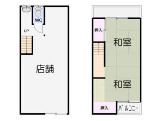 【間取り】 | 高石市綾園3丁目店舗付テラス