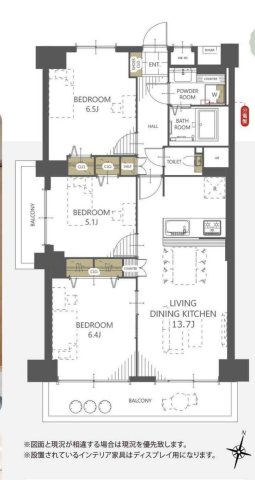 日商岩井北浦和マンション B棟の間取り|間取り