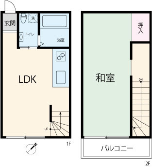 専有面積43.40㎡　1LDK　室内は大変きれいにお使いです。
