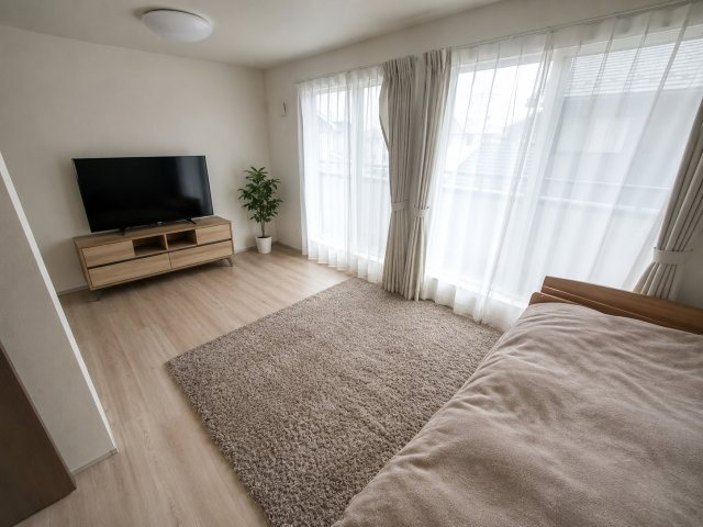 前橋市青柳町 中古住宅の洋室|2階洋室0帖  ゆとりある洋室。ライフスタイルに合わせて間仕切り壁を設ければ、2部屋としても利用可能。お子様の成長や在宅ワークにも柔軟に対応できます。