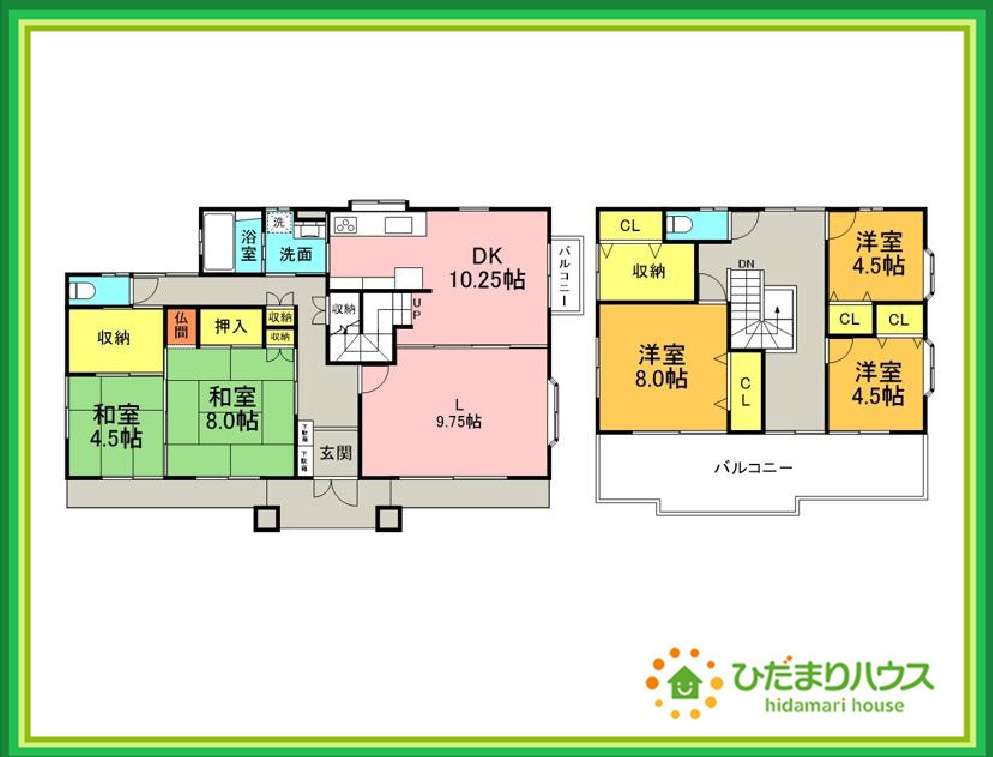 いわき市常磐関船町屋津　中古戸建の間取り|各居室にはしっかりと収納を完備！