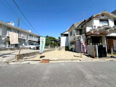 【外観】 | パークタウン西宮市堤町　新築戸建て | 【現地写真】
現状更地
前面道路約4.49ｍ