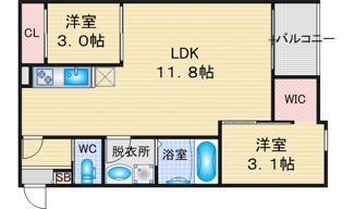 【間取り】 | REGALEST名駅西 | 略図の為、現状優先