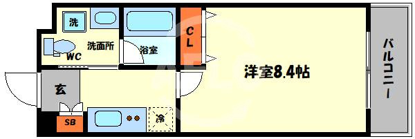 ルクレ立売堀の間取り|ルクレ立売堀　広々とした間取り