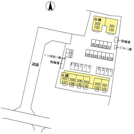 コンツェルト貝沢　Ｂの区画図|当社、チルホームのHPもご覧ください(^^)/物件情報多数♪