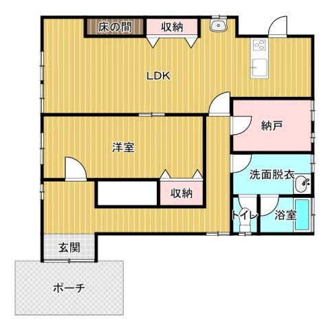 鹿沼市亀和田町　中古農用地戸建の間取り