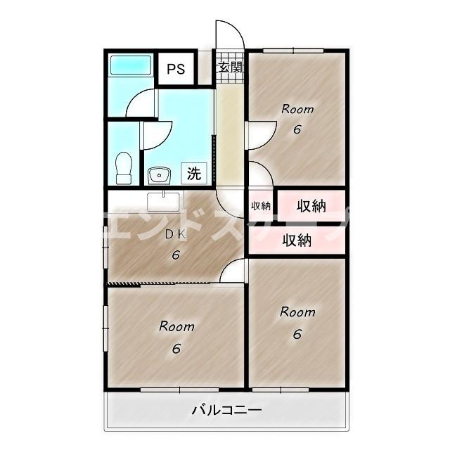 メゾン　サンライズ　Aの間取り|高崎、前橋のお部屋探しはエンドスケープまで！お客様の理想お聞かせ下さい♪
