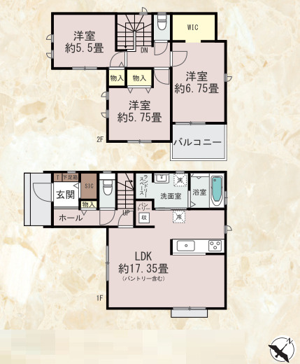 【間取り】 | 春日市小倉6丁目　A号棟（全1棟）【仲介手数料無料・0円】 | 平日、土日祝日もお好きな日時にご見学可能です。お気軽にお問合せ下さい。