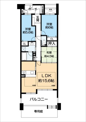 ファミール芦屋ガーデンスクエアⅣ番館の間取り