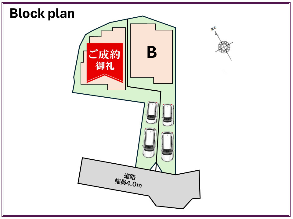 足立区青井6丁目新築戸建て【全2棟】の区画図|全棟駐車2台可能です※車種によります。