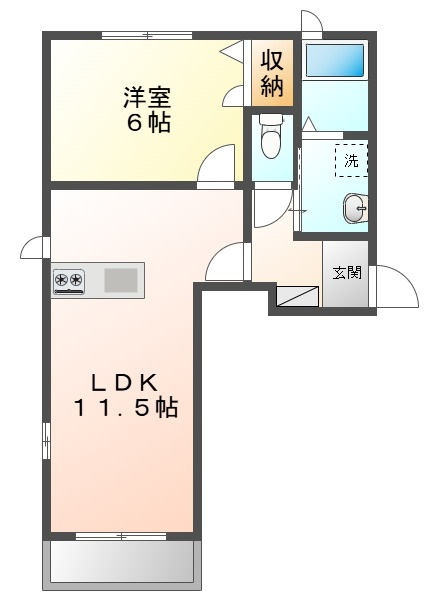 フェリーク庭瀬の間取り