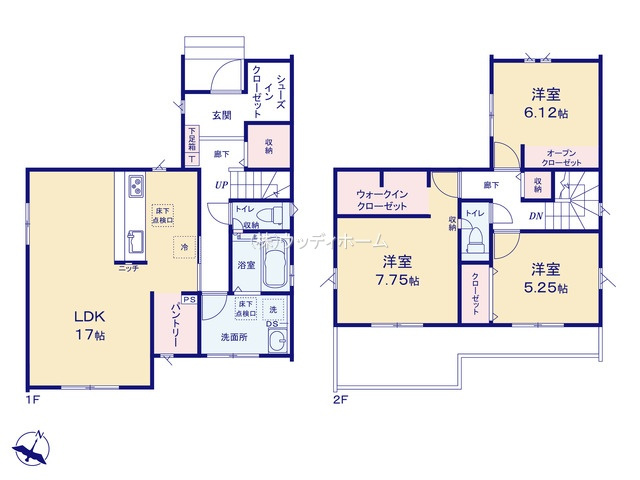 春日部市粕壁東10期　新築一戸建て　8号棟の間取り