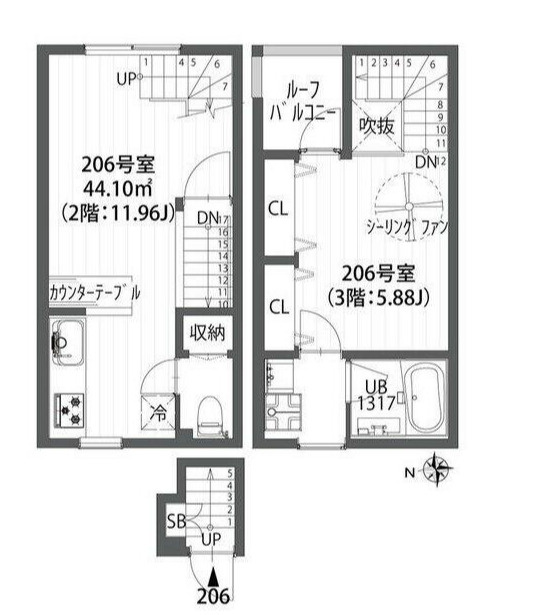 CRASO上北沢の間取り