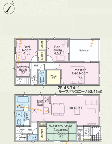 糸満市座波　第3（全4棟）1・2・4号棟の間取り|2号棟　3480万円