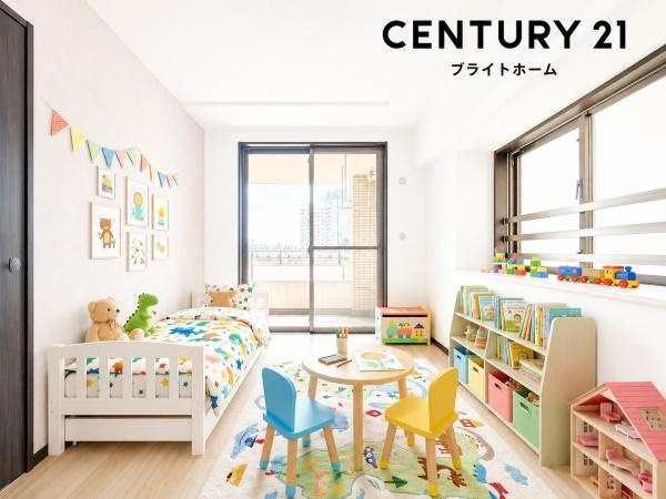 ライオンズマンション横濱本牧ベイステージの洋室|二面採光の明るい洋室♪
休日はこちらでおくつろぎ下さい♪
※家具等はＣＧでの参考レイアウトです。