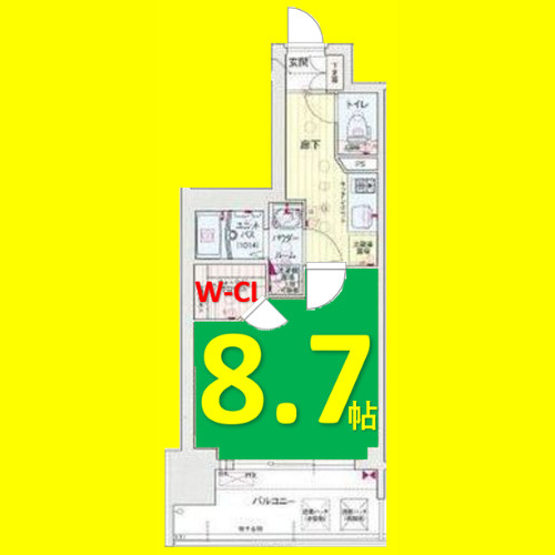 プレサンス栄ライズ　名古屋市賃貸　仲介手数料無料の間取り
