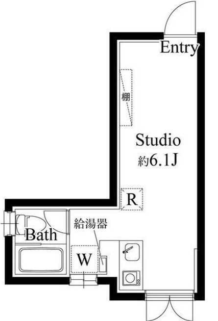 アパートメントクロ三軒茶屋　家具家電付きに変更可　築浅　礼金0の間取り