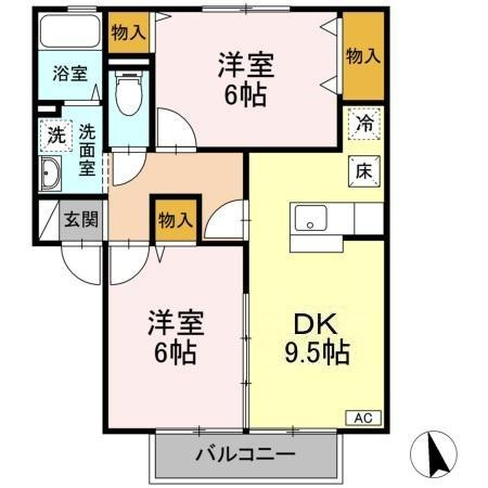 【間取り】 | セジュールアルカディア　Ｂ棟
