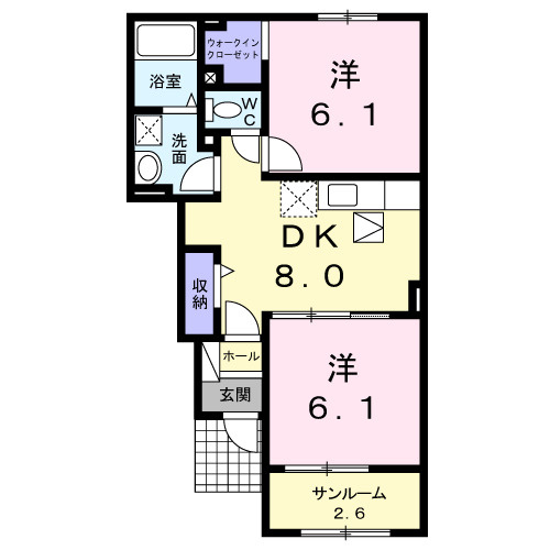 ヴァンヴェ－ル吉野Ⅱの間取り