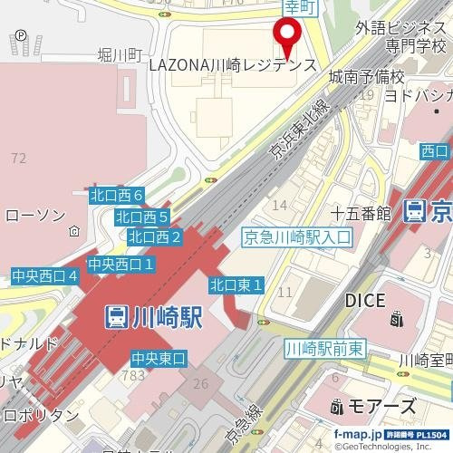 ラゾーナ川崎レジデンス　セントラルタワーの地図