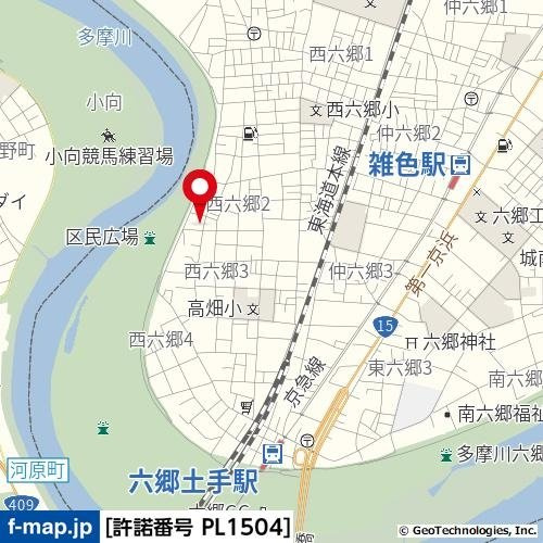 Ｔ’ｓ　garden六郷土手の地図