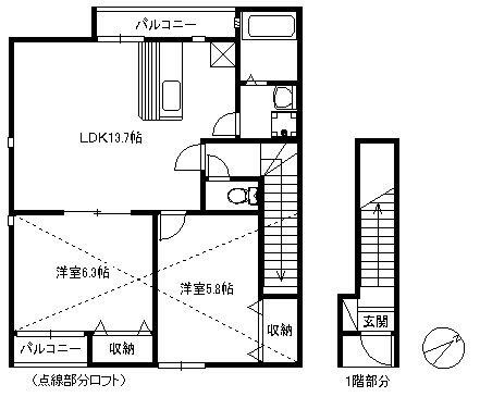 ボルベール姪浜 301の間取り