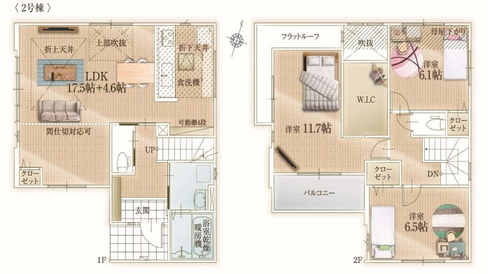 川越市霞ケ関北20期全2棟　新築戸建の間取り