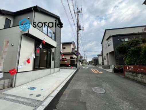 川越市霞ケ関北20期全2棟　新築戸建の前面道路含む現地写真|9/17　撮影