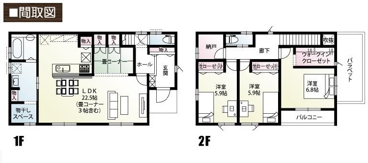 【仲介手数料無料】新築戸建　東松山市石橋1630-6（全31棟）の間取り