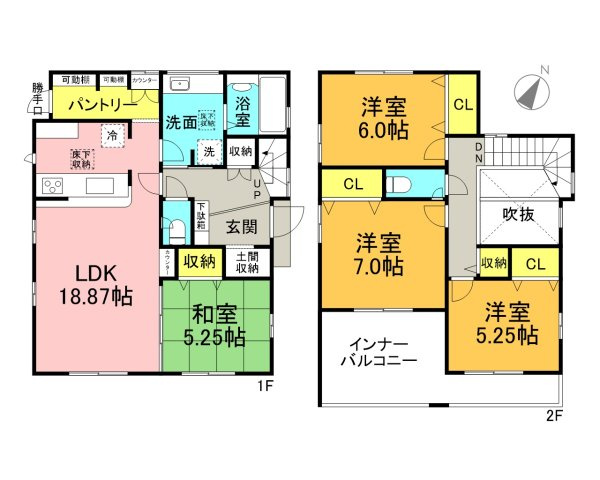 高浜市本郷町3丁目　1号棟　新築戸建の区画図|カースペース4台分