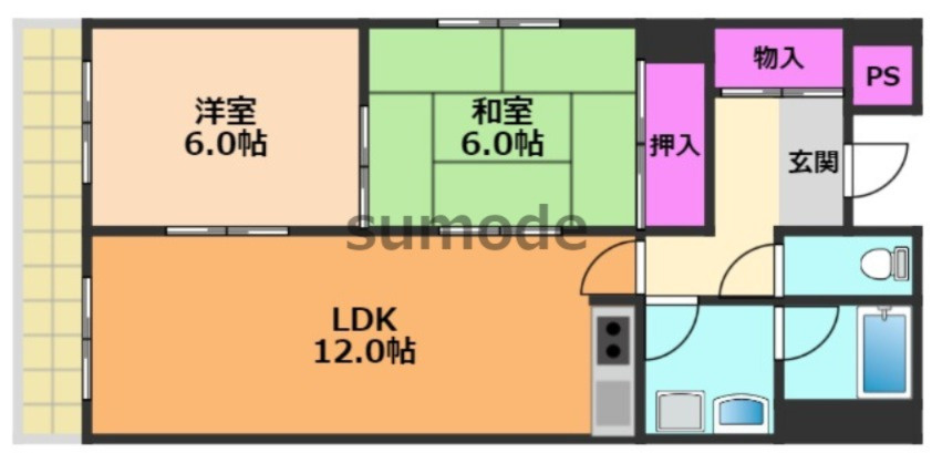 メロディーハイツ長野東の間取り