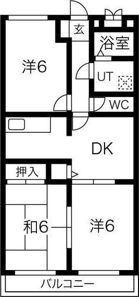 ハーモニーマンションA棟の間取り