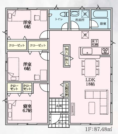 上里町神保原町第６　の間取り|２号棟間取り図