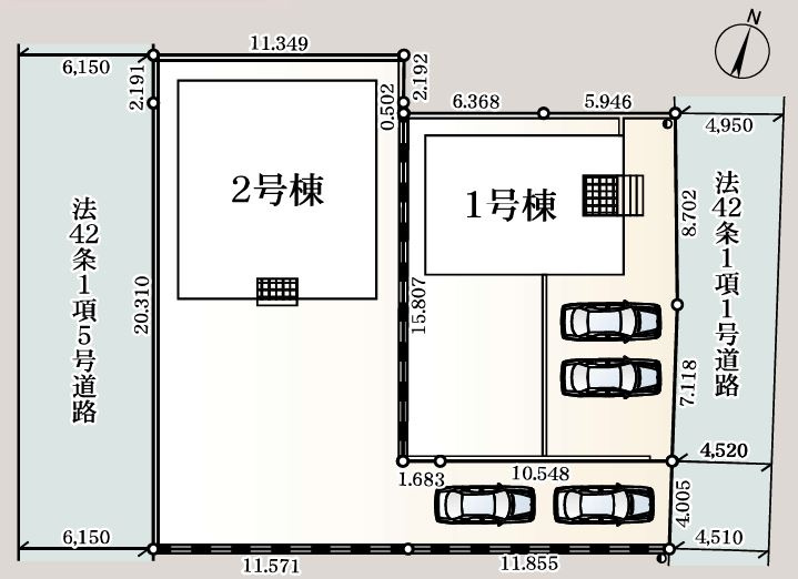 上里町神保原町第６　の区画図|現地区画図