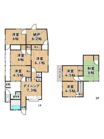 姫路市仁豊野/中古戸建の間取り