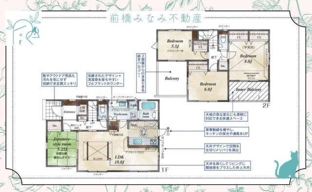 【新築】高崎市下豊岡町　３号棟(全６棟)　ブルーミングガーデン　新築建売分譲の間取り
