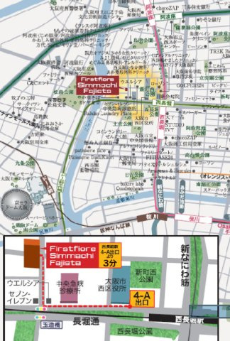 ファーストフィオーレ新町ファジスタの地図
