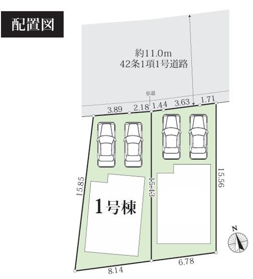 【区画図】 | 座間市立野台３丁目　新築戸建て　全2棟【仲介手数料無料】 | 【仲介手数料無料でご紹介可能です】大樹不動産