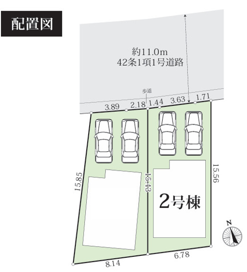 【区画図】 | 座間市立野台３丁目　新築戸建て　全2棟【仲介手数料無料】 | 【仲介手数料無料でご紹介可能です】大樹不動産