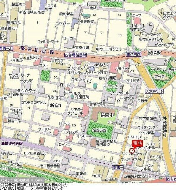パレステュディオ新宿御苑前の地図